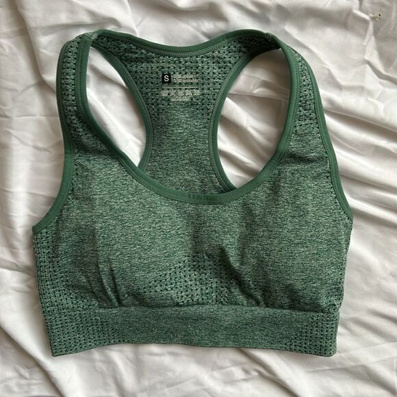 Workout sports bra and matching leggings. Small, Green, NWOT - Picture 2 of 8